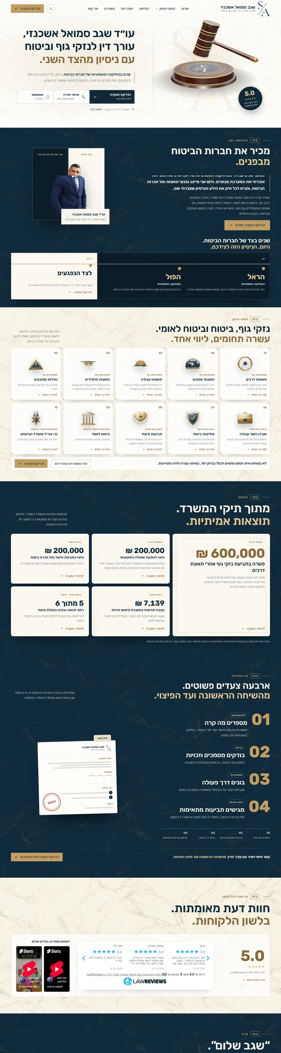 צילום מסך מלא של שגב סמואל אשכנזי – עורך דין נזקי גוף וביטוח